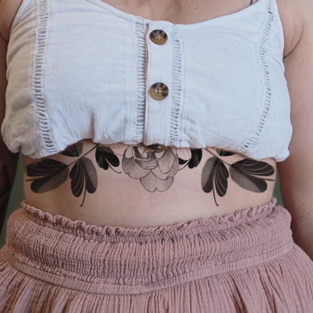 Underboob Fineline Tattoo