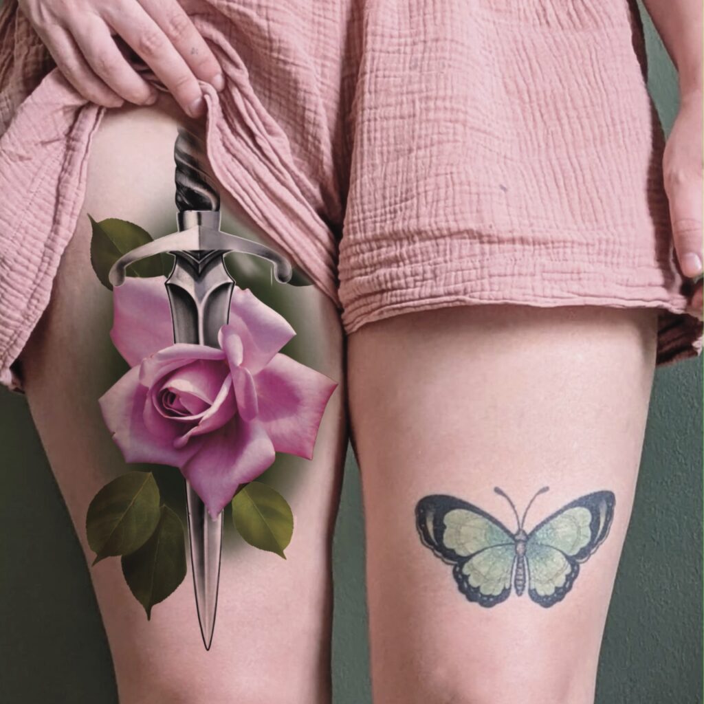 Oberschenkel Tattoo